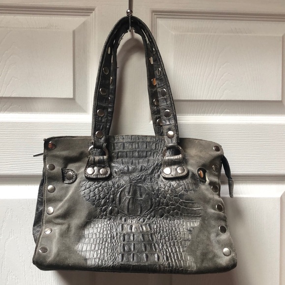 Hammitt Crocodile Grey Grey Studded Tote handbag used - Picture 1 of 16